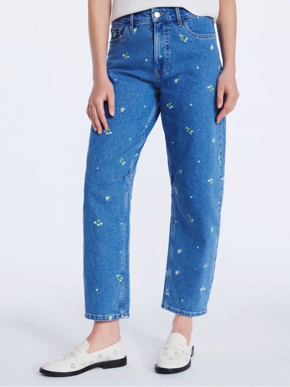 Blue Embroidered High-Rise Women’s Jeans size 2